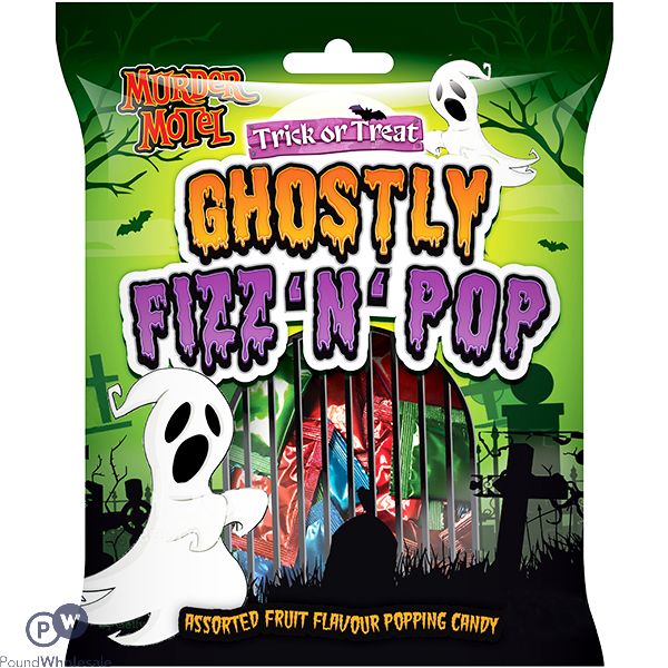 MURDER MOTEL GHOSTLY FIZZ 'N' POP FRUIT POPPING CANDY 25G