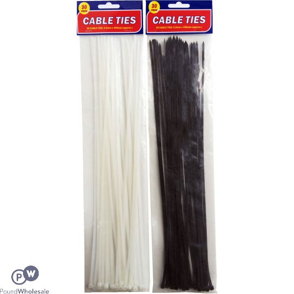 Plastic 450mm Cable Ties (30 Pack)