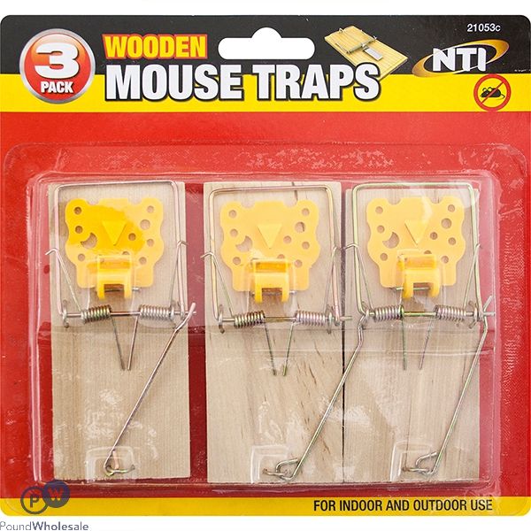 Wooden Mouse Traps 3 Pack