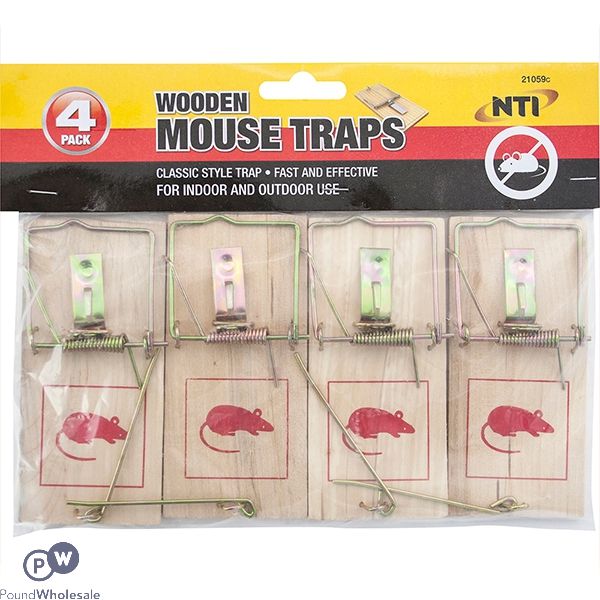 Wooden Mouse Traps 4 Pack