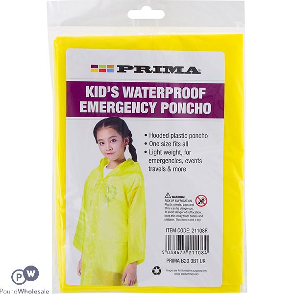 Prima Kid's Waterproof Emergency Poncho