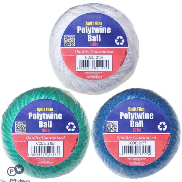 Split Film Polytwine Ball 100g (assorted Colours)