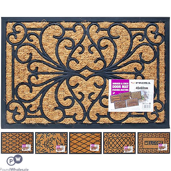 Prima Rubber & Coco Panama Door Mats 40 X 60cm Assorted