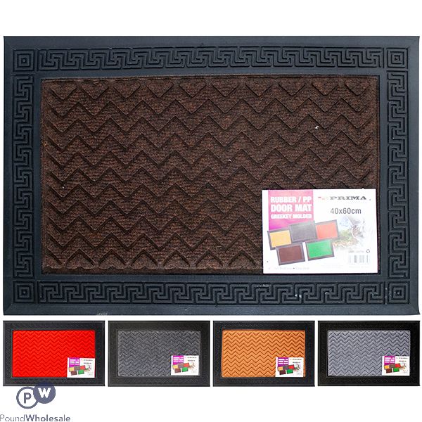 Prima Rubber & Pp Greekey Moulded Door Mat 40 X 60cm Assorted