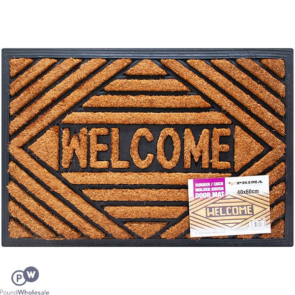 Prima Rubber & Coco Molded Brush Welcome Door Mat 40 X 60cm