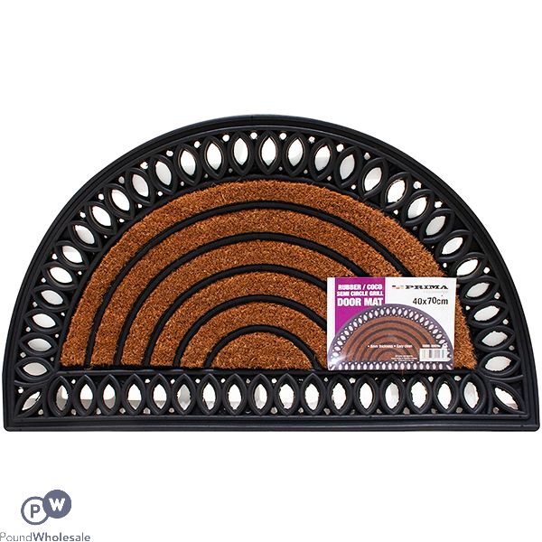 PRIMA RUBBER & COCO SEMI CIRCLE GRILL DOOR MAT 40 X 70CM