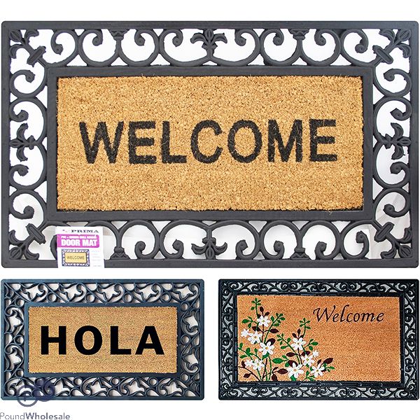 PRIMA PVC RUBBER MOULDED DOOR MAT WITH GRILL BORDER ASSORTED