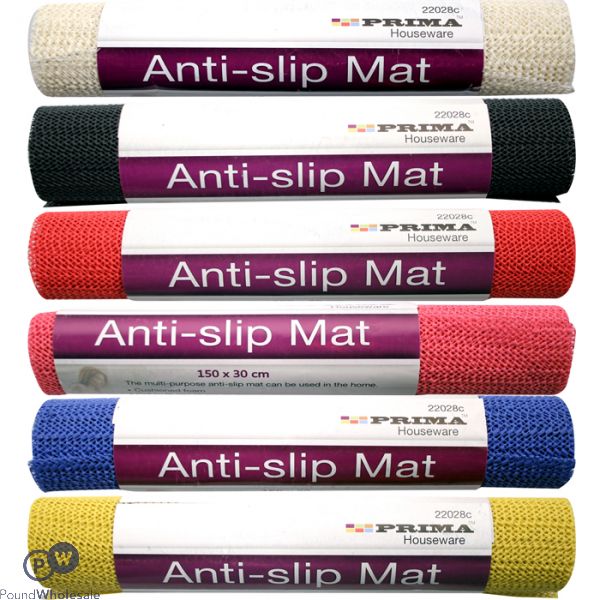 PRIMA ANTI SLIP MAT ASSORTED COLOURS 30CM X 150CM