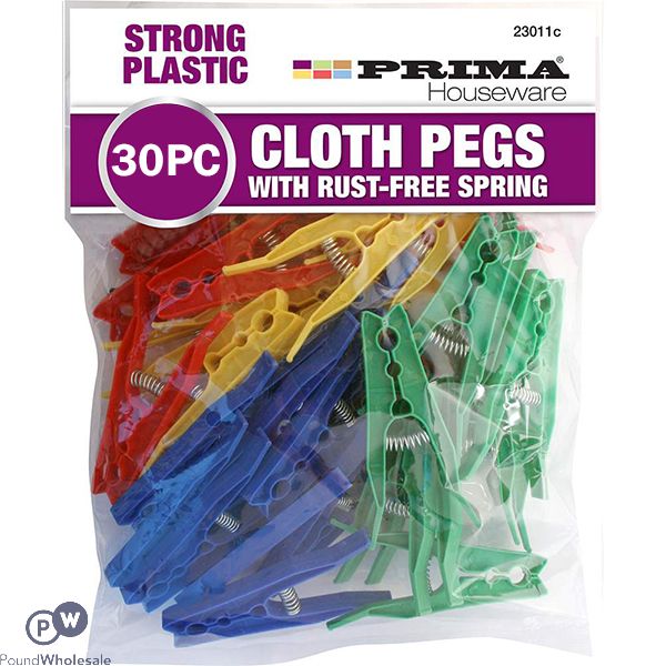 PRIMA SPRING CLOTHES PEGS 30 PACK