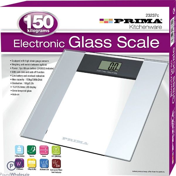 Prima Electronic Glass Scale 150kg