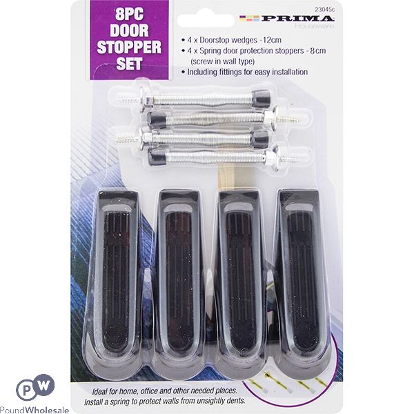 PRIMA WEDGES & SPRINGS DOOR STOPPER SET 8PC