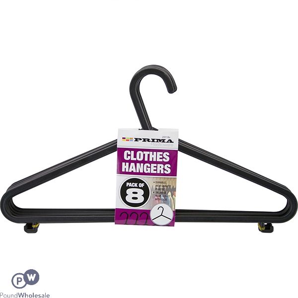 PRIMA PLASTIC CLOTHES HANGERS 8PC