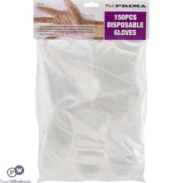 PRIMA PLASTIC DISPOSABLE GLOVES 150PC