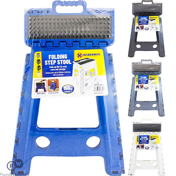 Marksman Folding Step Stool Assorted Colours 29 X 22 X 45cm