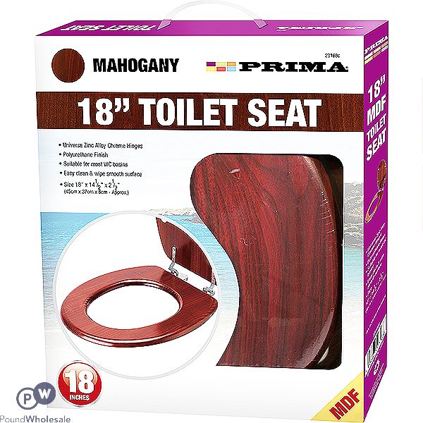 Prima Mdf Mahogany Toilet Seat 18"