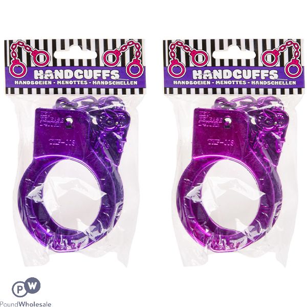 Pink & Purple Pph Metallic Handcuffs Assorted Colours