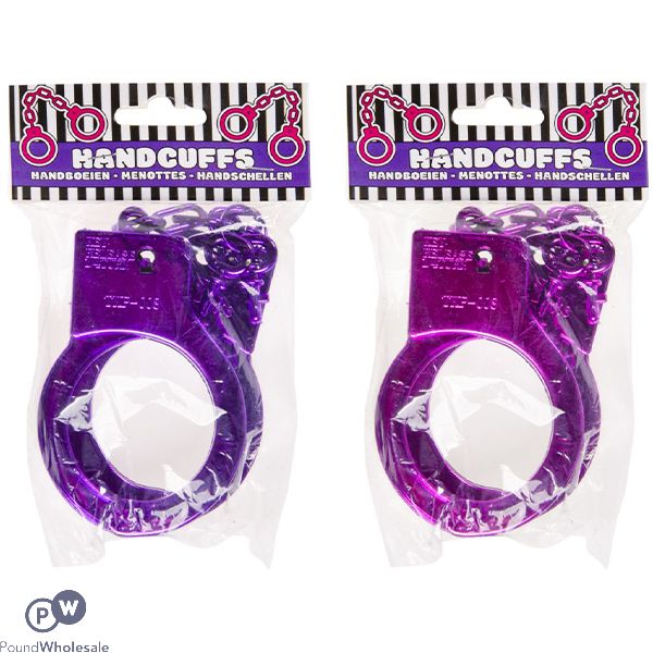 Pink & Purple PPH Metallic Handcuffs Assorted Colours