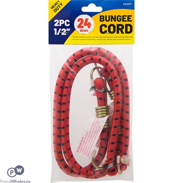 HEAVY DUTY 1/2" BUNGEE CORD 24" 2PC