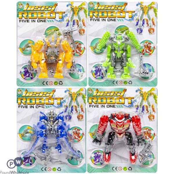 5-in-1 Beast Robot Action Figure Assorted