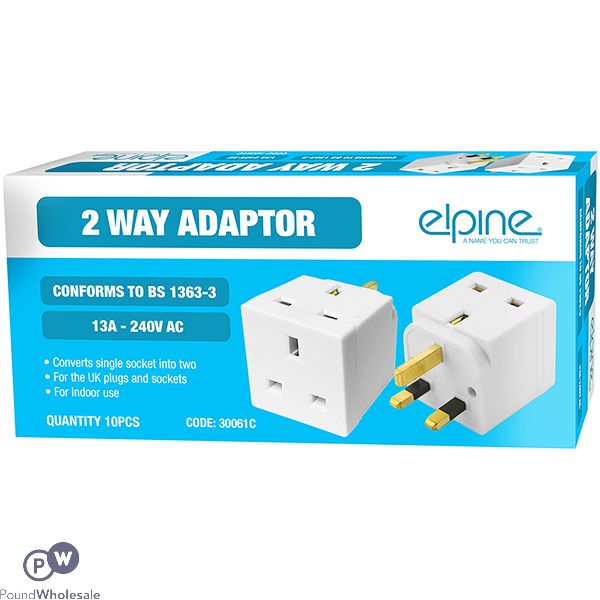 Elpine 2way Adaptors 13a-240v-ac Bs1363 10pc