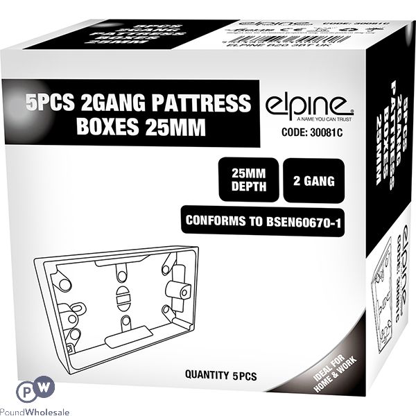 ELPINE 2-GANG PATTRESS BOXES 25MM