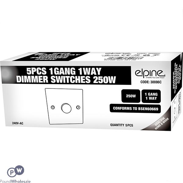 Elpine 1-gang 1-way 250w Dimmer Switch