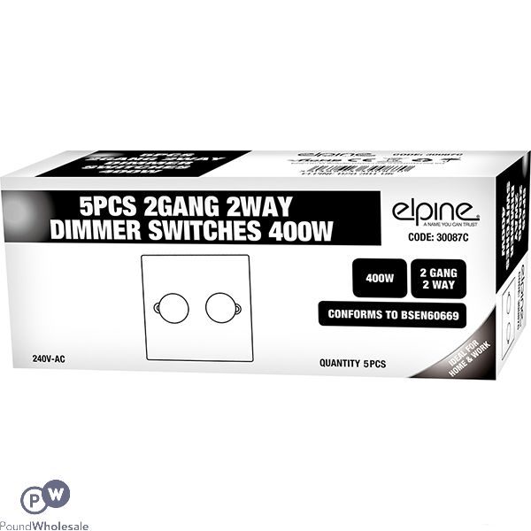 Elpine 2-gang 2-way 400w Dimmer Switch
