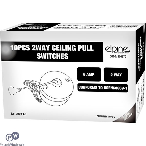 Elpine 2-Way Ceiling Pull Switches 6Amp