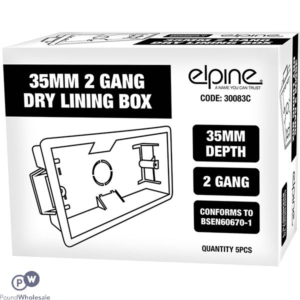 Elpine 2-gang Dry Lining Box 35mm