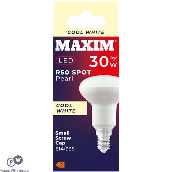 Maxim 4w=30w R50 Spot Pearl Cool White E14 Ses Led Light Bulb