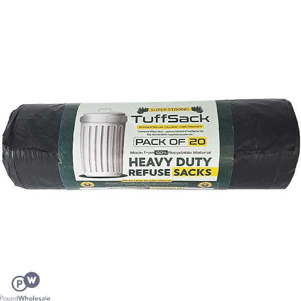 Pound Wholesale Tuffsack 19 Micron Super Strong Black Bin Bags 20 Roll 70l