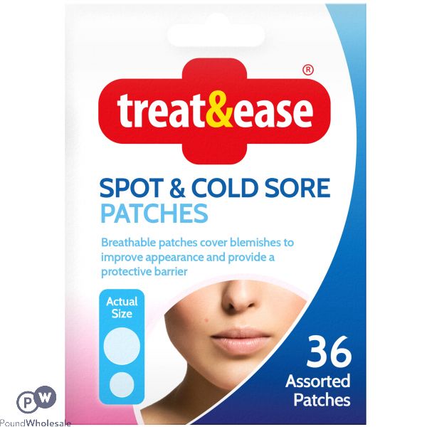 TREAT & EASE SPOT & COLD SORE 36 ASSORTED PATCHES