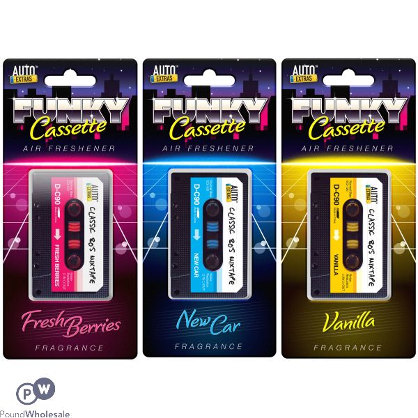 AUTO EXTRAS FUNKY CASSETTE AIR FRESHENERS