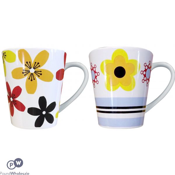Assorted Floral Design Mugs