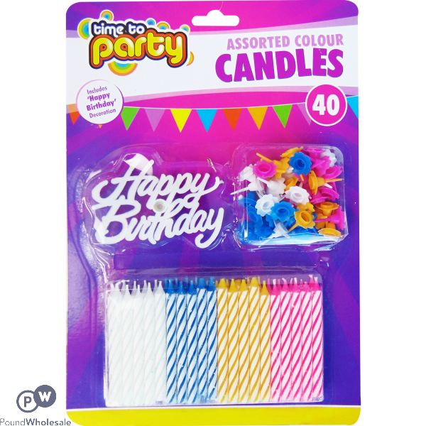 Time To Party Happy Birthday Candle Set