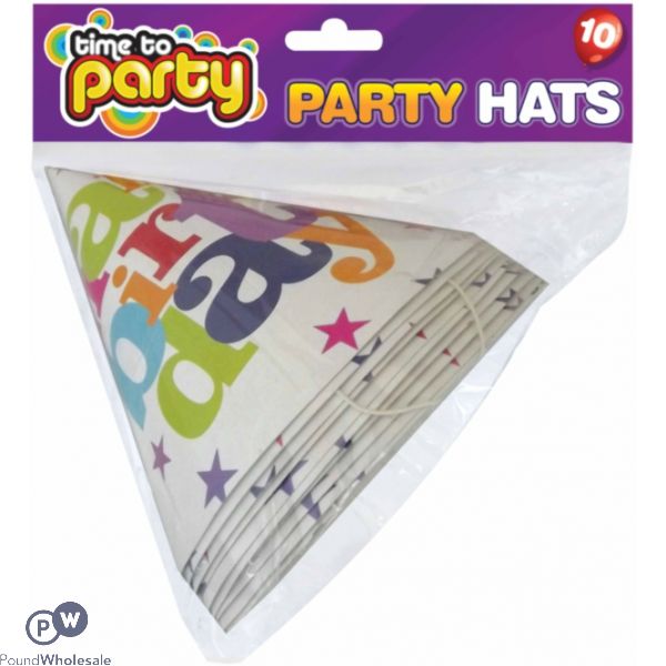 TIME TO PARTY HAPPY BIRTHDAY PARTY HATS