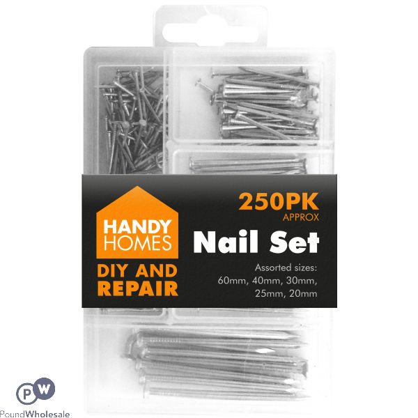 HANDY HOMES 250PK NAIL SET