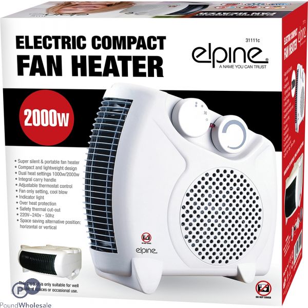 Elpine Electric Compact Fan Heater 2000w