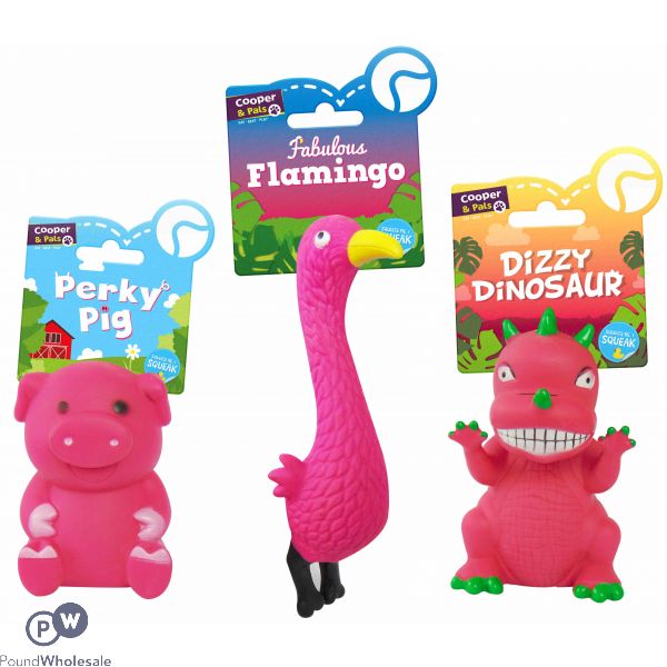 Wholesale World Of Pets Vinyl Squeaky Bone Ball Dog Toy 7.5cm Assorted