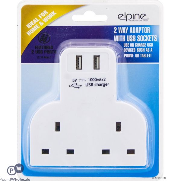 Elpine 2 Way Adapter With Usb Sockets