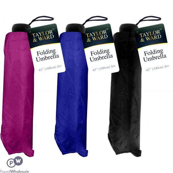 Taylor & Ward Folding Umbrella 43" Assorted Colours