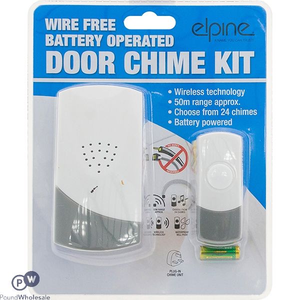 Elpine Wire-free Battery Operated Plug-in Door Chime Kit