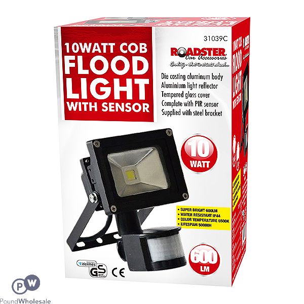 ROADSTER COB LED FLOODLIGHT WITH PIR SENSOR 10W