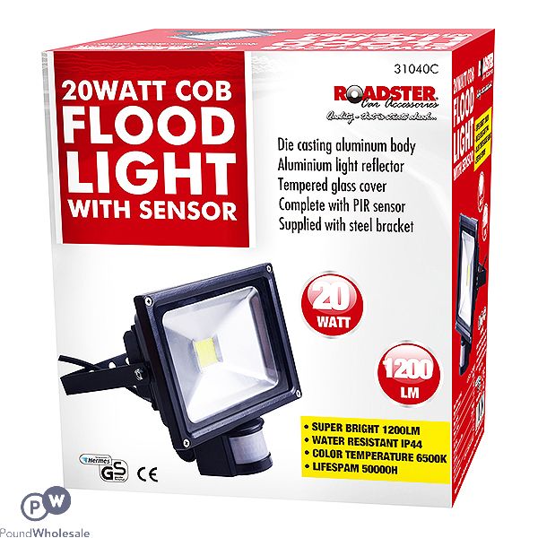 ROADSTER COB LED FLOODLIGHT WITH PIR SENSOR 20W