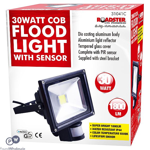 ROADSTER COB LED FLOODLIGHT WITH PIR SENSOR 30W