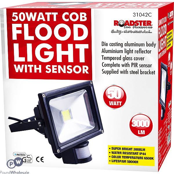 ROADSTER COB LED FLOODLIGHT WITH PIR SENSOR 50W