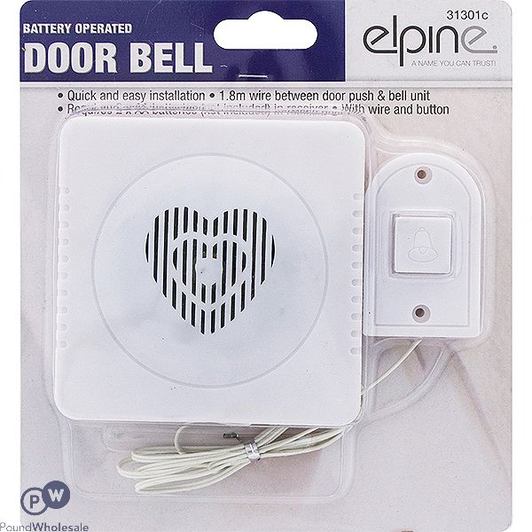 Elpine Battery Operated 1.8m Wired Door Bell