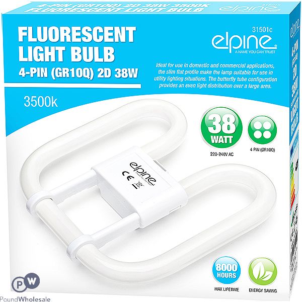 ELPINE 4-PIN 2D 38W FLUORESCENT LIGHT BULB