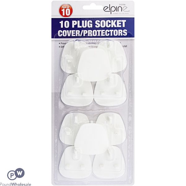 ELPINE UK PLUG WHITE SOCKET COVER PROTECTORS 10 PACK