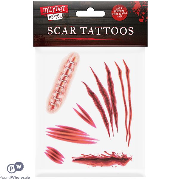 MURDER MOTEL ASSORTED SCAR TATTOOS